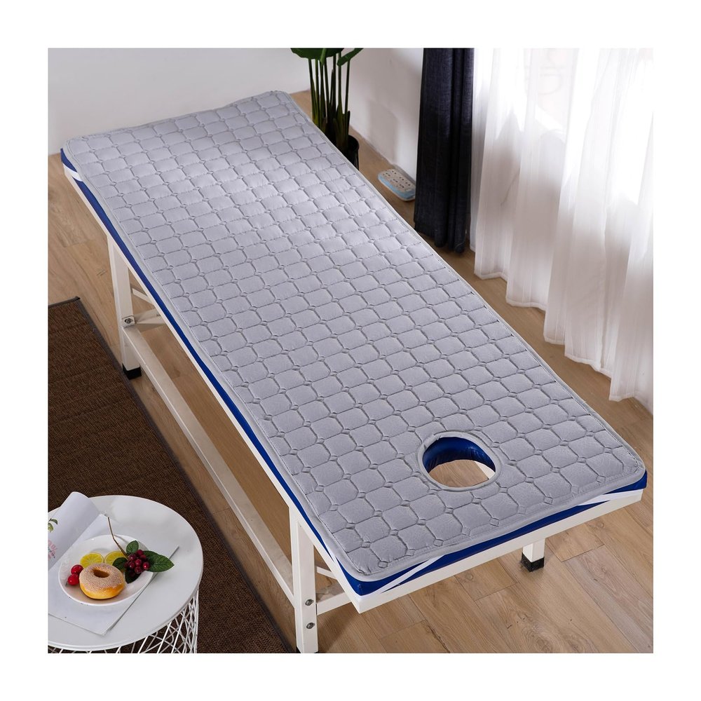 Mswborml A,S 75 x 190 cm Soft Non-Slip Lash Bed Topper with Round or Square Headrest