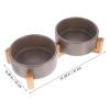 Ceramic Double Pet Bowl with Wooden Stand view 2