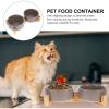 Ceramic Double Pet Bowl with Wooden Stand view 4