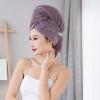 HSTWODE 2-Pack Microfiber Hair Towels, 100 x 60 cm, Gray view 4