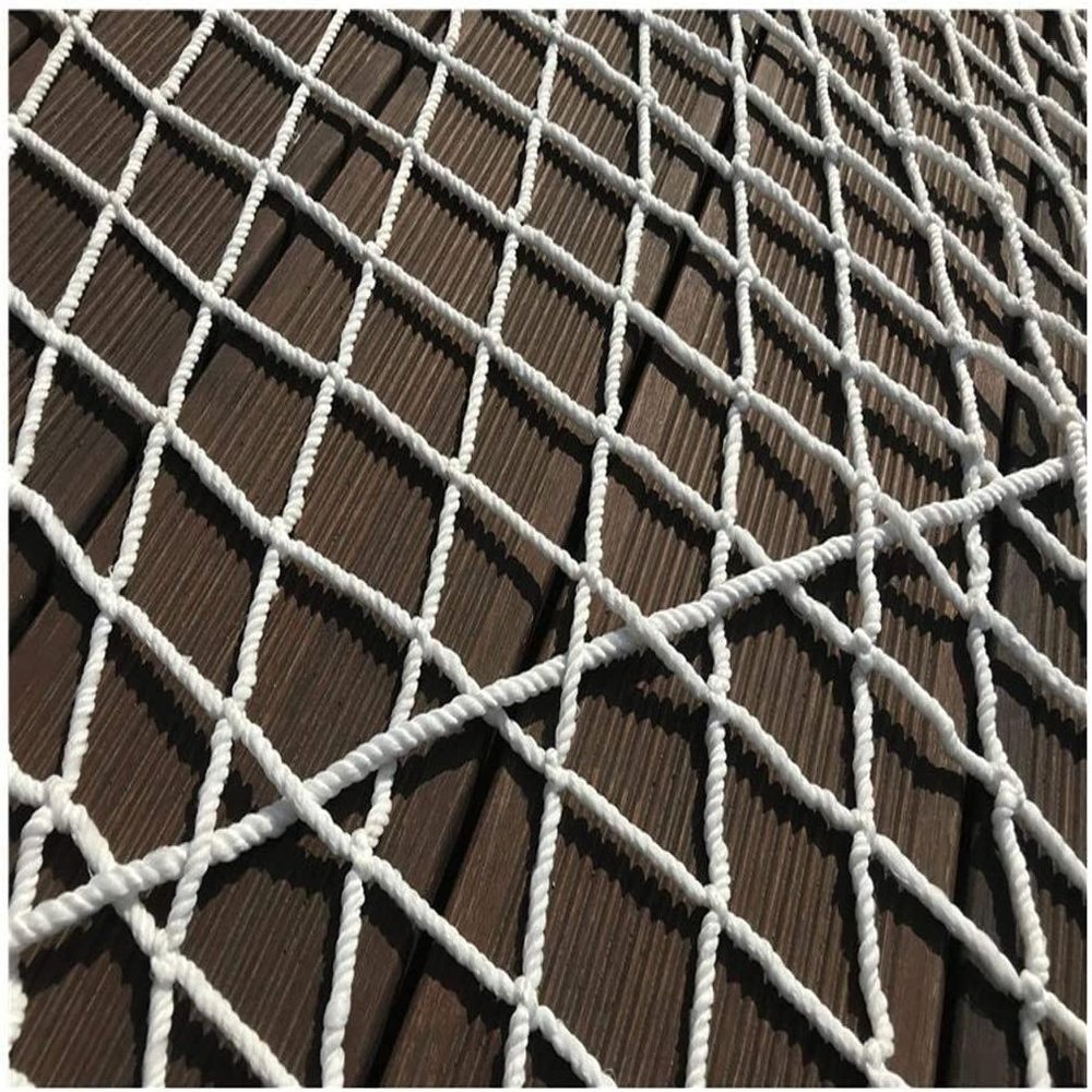 MKAK White Nylon Rope Safety Net for Balconies and Stairs, 3 x 6 m