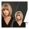 fengqingyunyan0304 Bob Wig, Light Brown, Straight, for Women, Fashionable, Blonde, High Density, Full Bangs (Off-White) view 4