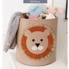 Pawleso Kids Storage Basket, 42 L Foldable Felt Toy Organizer, 35 x 35 cm, Brown Lion view 2