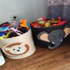 Pawleso Kids Storage Basket, 42 L Foldable Felt Toy Organizer, 35 x 35 cm, Brown Lion view 4