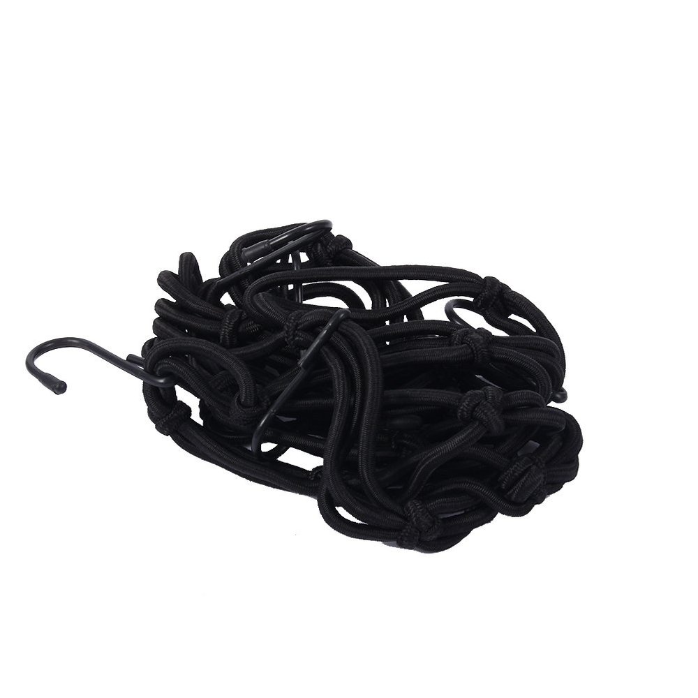 Touring Motorcycle Cargo Net with 6 Hooks, Black