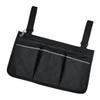 Black Wheelchair Armrest Side Bag with Reflective Strips view 1