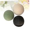 VINTORKY 3-Piece Konjac Facial Sponges with Bamboo Charcoal, Black, White, Green view 3