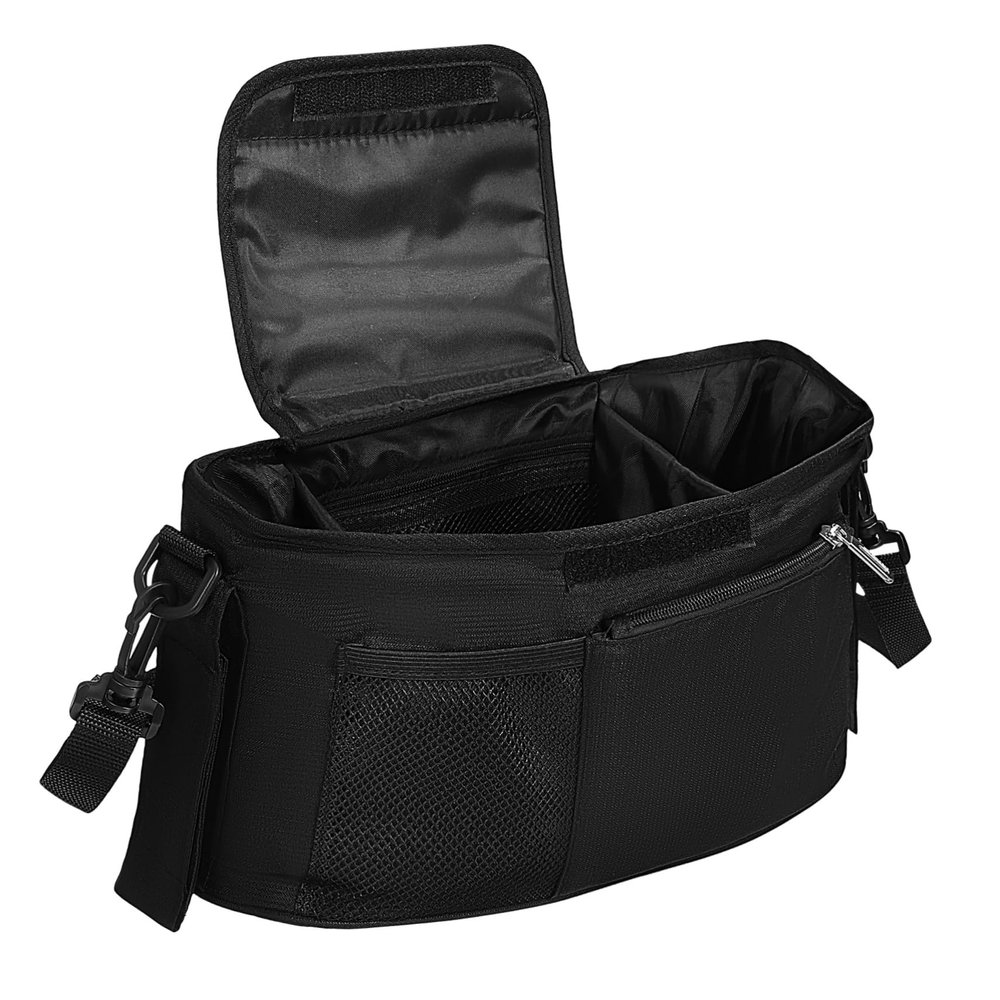 Stroller Organizer Bag with Compartments, Large Capacity, Black