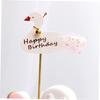 Cabilock 8-Piece Flamingo Cake Decoration Set for Birthday Parties, Cartoon Cake Toppers and Dessert Picks, Black view 3