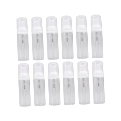HONMEET 12-Piece Transparent Refillable Pump Bottles for Liquid Soap, Shampoo, and Lotion with Lids