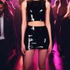 ABWL Black Latex Mini Skirt for Women, Handmade, XX-Large view 3