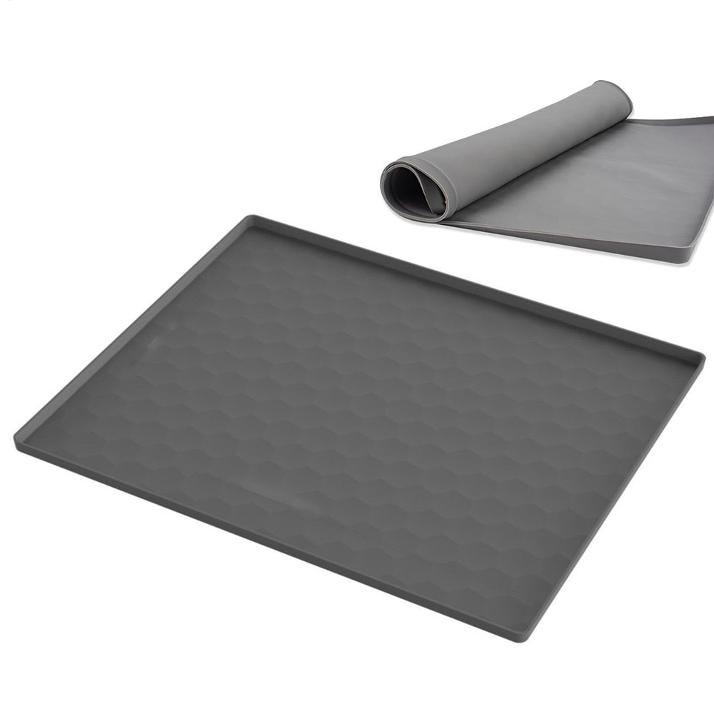Large Silicone Dog Food Mat with Raised Edge
