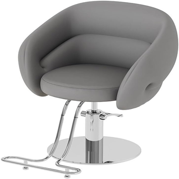 GJVBGA Professional Barber Chair with 360° Rotation, Hydraulic Pump, Height Adjustment, 150 kg Capacity, Size B, Silver