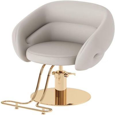 GJVBGA Professional Barber Chair with 360° Swivel and Hydraulic Pump, Height-Adjustable, 150 kg Capacity, Size E, Gold