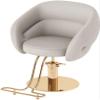 GJVBGA Professional Barber Chair with 360° Swivel and Hydraulic Pump, Height-Adjustable, 150 kg Capacity, Size E, Gold view 1