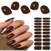 Wahrshei UV Gel Strips, 20-Piece Dark Brown Self-Adhesive Nail Wraps view 3