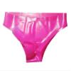 TUNAYI Latex Panties Men's Underwear, Latex Rubber Fetish Shorts with Sheath, Transparent Brown, XXXL view 1