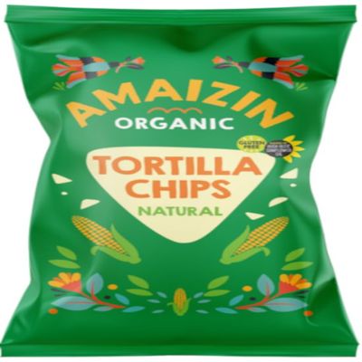 Amaizin Organic Natural Corn Tortilla Chips, 10 x 150 g GGB - Salted Organic Tortilla Chips