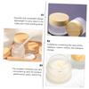 BELLIFFY White Glass Cosmetic Jars, 10-Pack, with Wood-Grain Lids view 3
