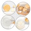 BELLIFFY White Glass Cosmetic Jars, 10-Pack, with Wood-Grain Lids view 4