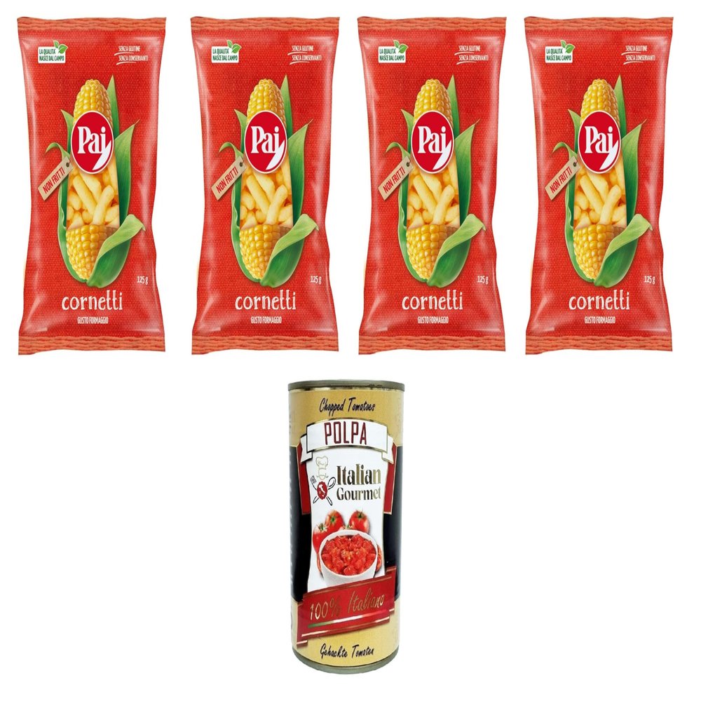 Italian Gourmet I Cornetti Cheese-Flavored Crispy Snack, 4 x 125 g