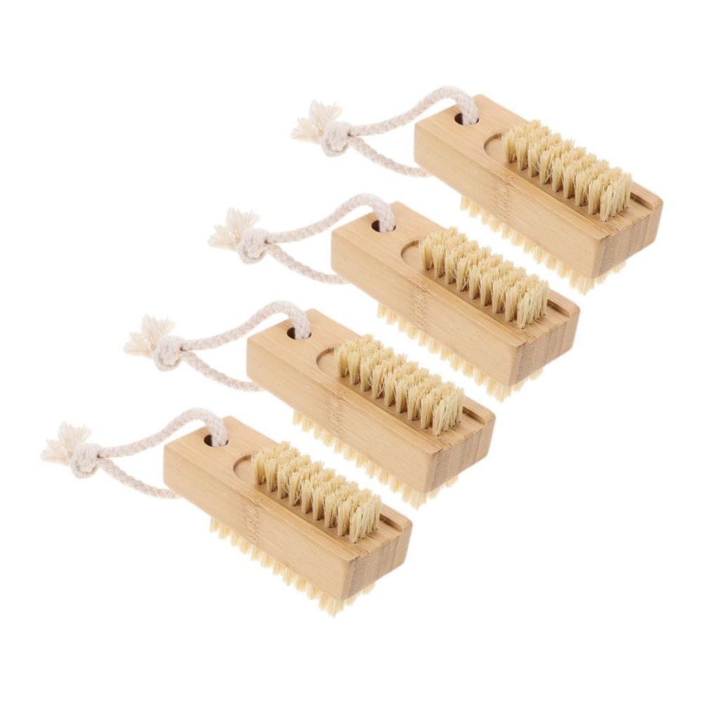 FRCOLOR 4-Piece Fingernail Cleaning Brush Set with Comfortable Handles