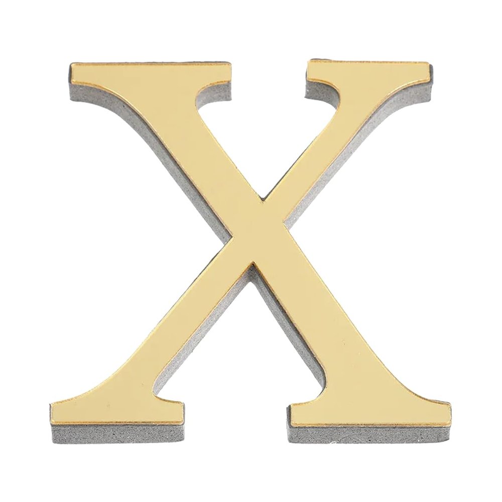LKXHarleya 3D Alphabet Mirror Wall Decor Letter, Gold Acrylic, 30 cm, Self-Adhesive (X)