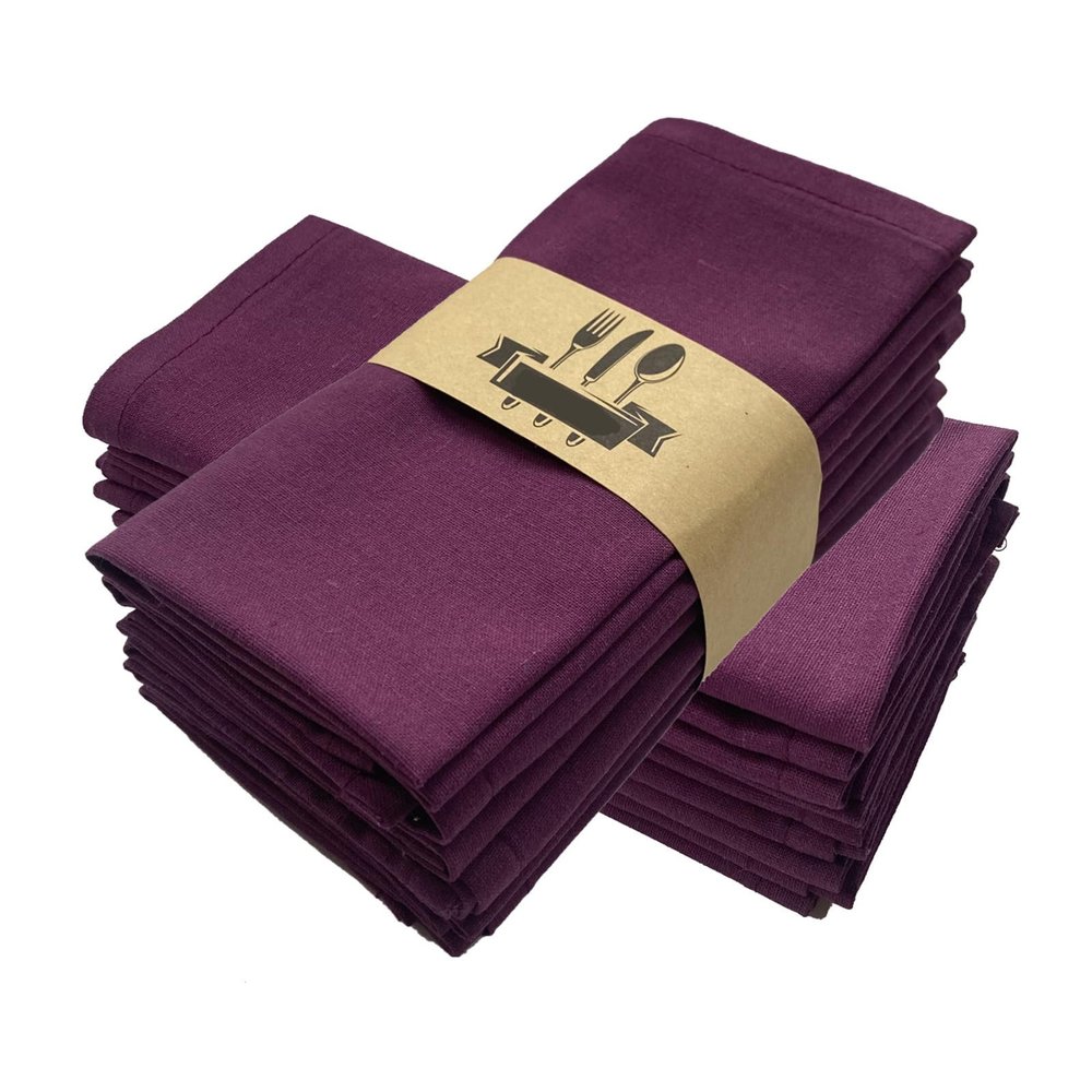SMTCM Cotton-Linen Cloth Napkins, 4-Pack, 40 x 40 cm