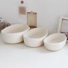 Small Oval Woven Cotton Rope Storage Basket, White view 2