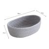 Small Oval Woven Cotton Rope Storage Basket, White view 3