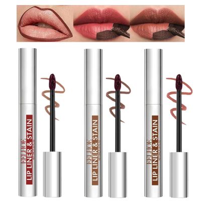 Pakivs 3-Piece Peel-Off Lip Liner Stain, Long-Lasting Waterproof Matte Lip Tattoo