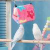 Thick Warm Winter Bird Nest, Hanging Flannel Cage Hideaway, Plush Parrot Bed Cave, Soft Cotton Nest for Parakeets and Cockatiels, Pink view 2