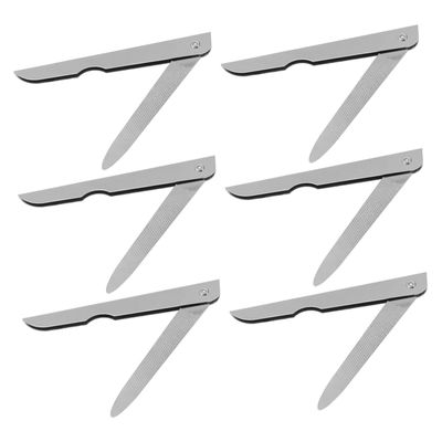 Foldable Stainless Steel Nail Files, 6-Piece Set