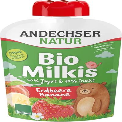 Organic Milkis Strawberry-Banana 12 x 100 g