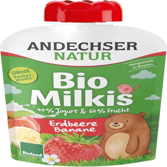 Organic Milkis Strawberry-Banana 12 x 100 g