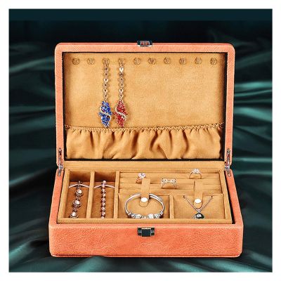 Double-Layer Leather Jewelry Organizer Box