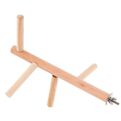 Natural Wood Bird Perch Platform Toy for Parrot Cages