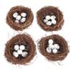 BESPORTBLE 4-Piece Rattan Bird Nest and 20-Egg Set, Easter Decor view 1
