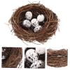 BESPORTBLE 4-Piece Rattan Bird Nest and 20-Egg Set, Easter Decor view 2