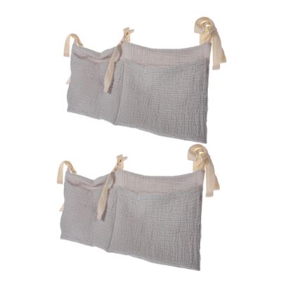 2-Pack Hanging Cotton Stroller Organizers with 2 Compartments