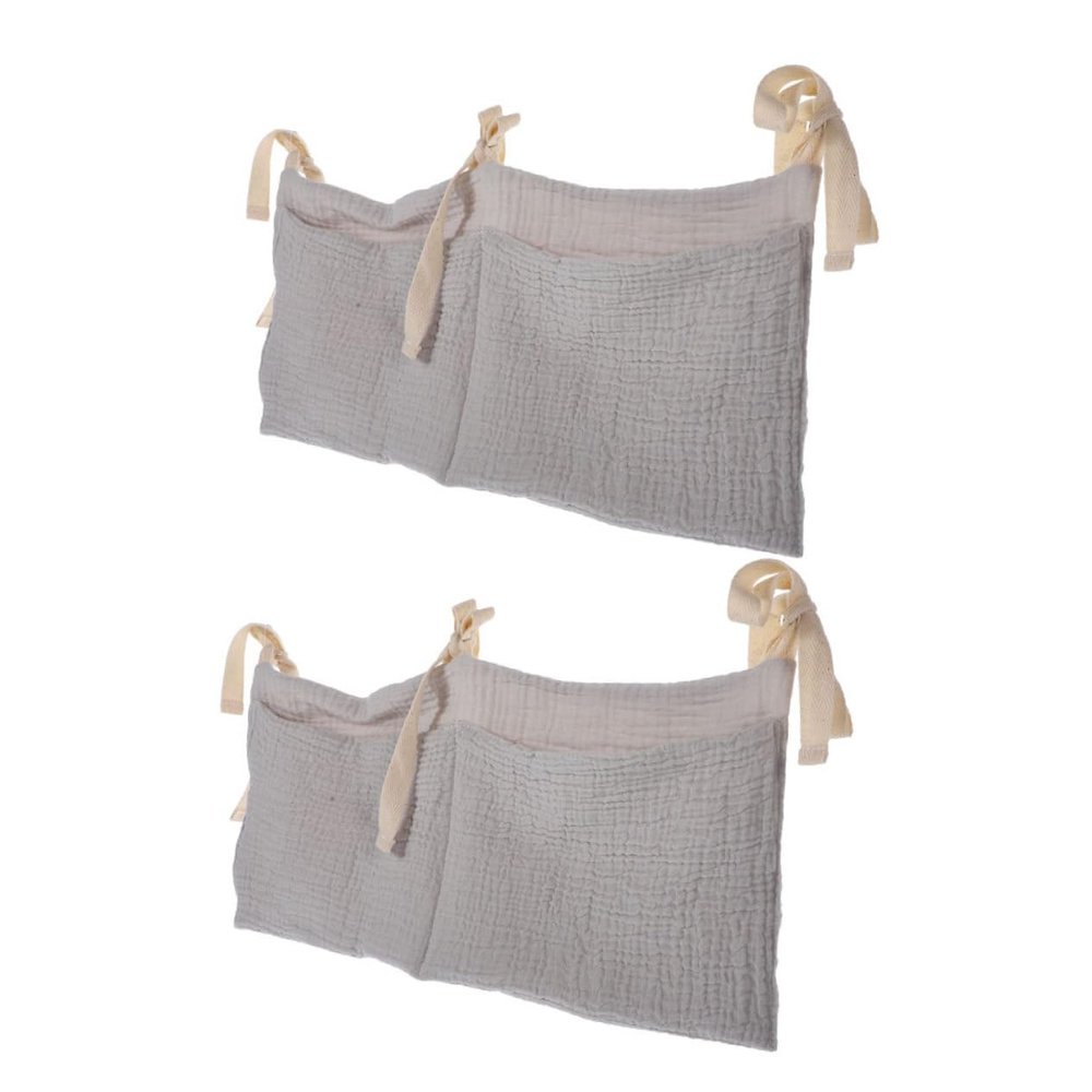 2-Pack Hanging Cotton Stroller Organizers with 2 Compartments