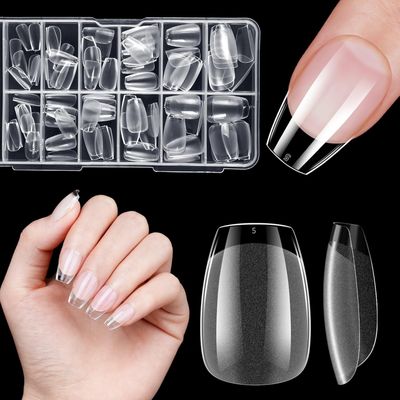 Extra-Short Coffin Nail Tips, 120 Soft Gel Press-On Nails