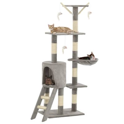 ShGaxin Cat Scratching Post with Sisal Poles 138 cm Gray