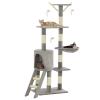 ShGaxin Cat Scratching Post with Sisal Poles 138 cm Gray view 1
