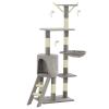 ShGaxin Cat Scratching Post with Sisal Poles 138 cm Gray view 2