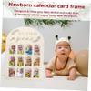 Cabilock Wooden First-Year Baby Photo Frame with Milestone Board, Khaki view 3