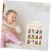 Cabilock Wooden First-Year Baby Photo Frame with Milestone Board, Khaki view 4