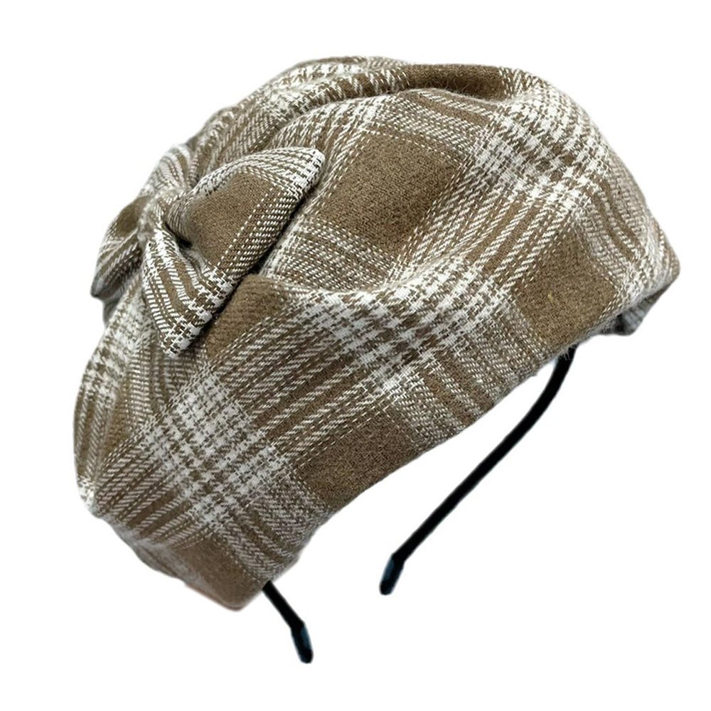 Luxurious Khaki Bow Fascinator Headband for Women and Girls