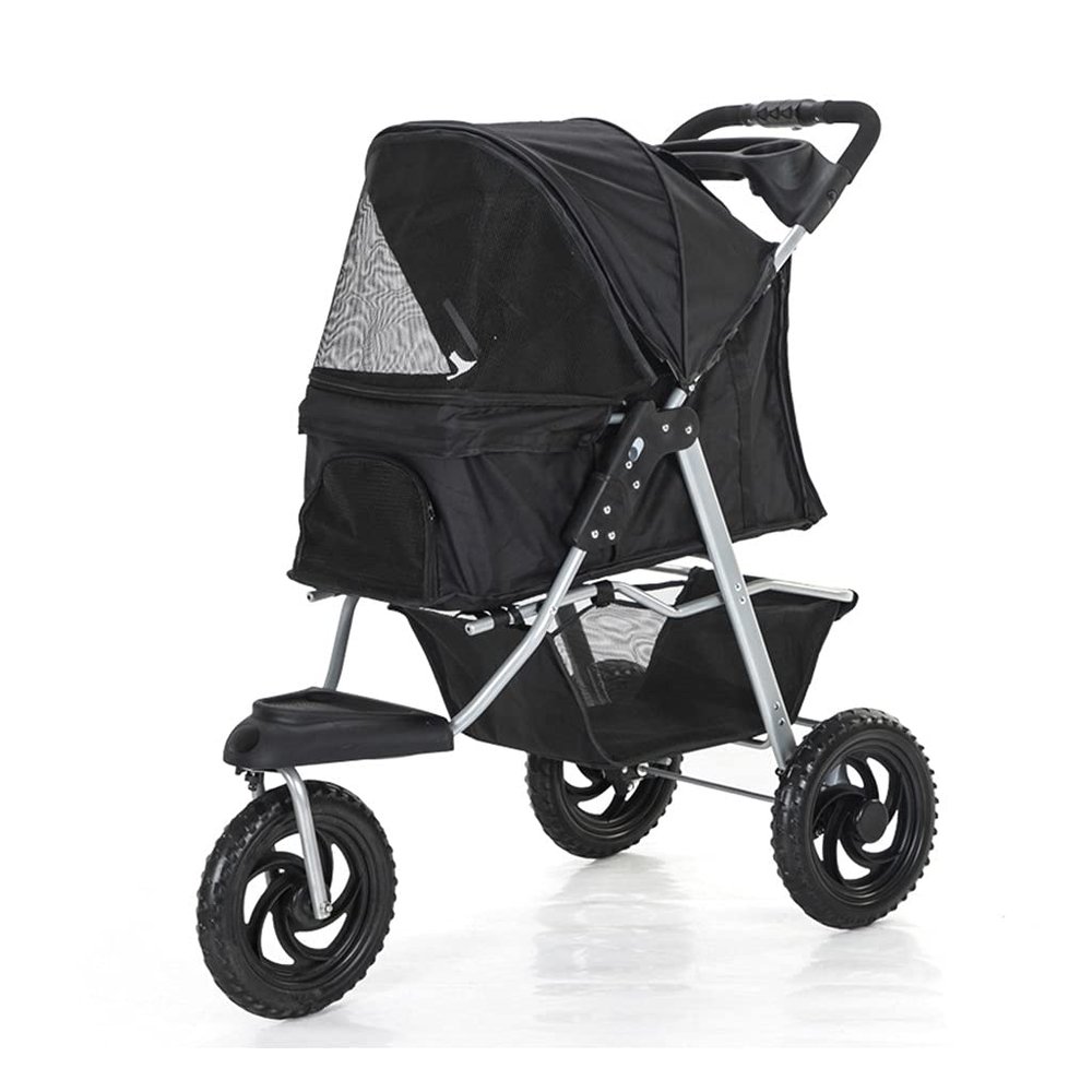 LZHUYE 3-Wheel Pet Stroller for Cats and Dogs