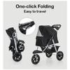 LZHUYE 3-Wheel Pet Stroller for Cats and Dogs view 2